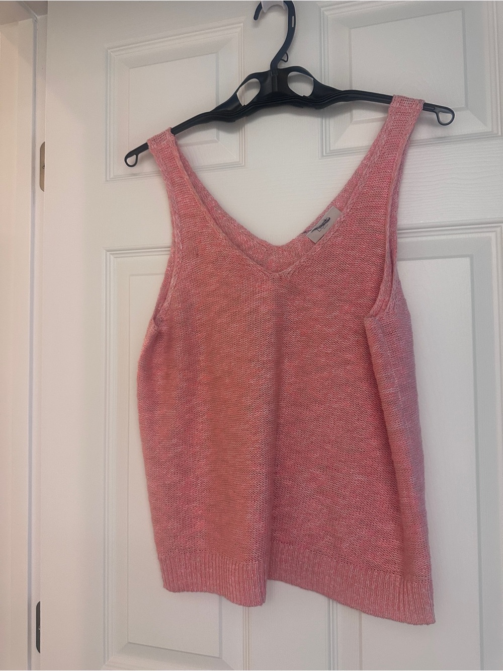 LOFT Coral Pink Knit V-Neck Tank Sweater